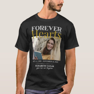 T-shirt Mémorial photo personnalisé Black Gold Funeral