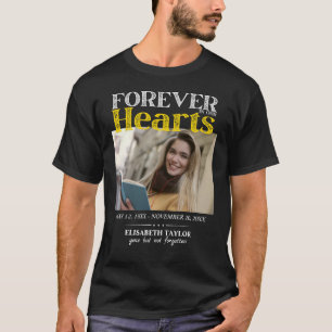 T-shirt Mémorial photo personnalisé Black Gold Funeral