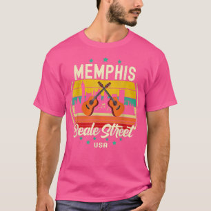T-shirt Memphis Beale Street Blues Music Vintage Guitar Mu