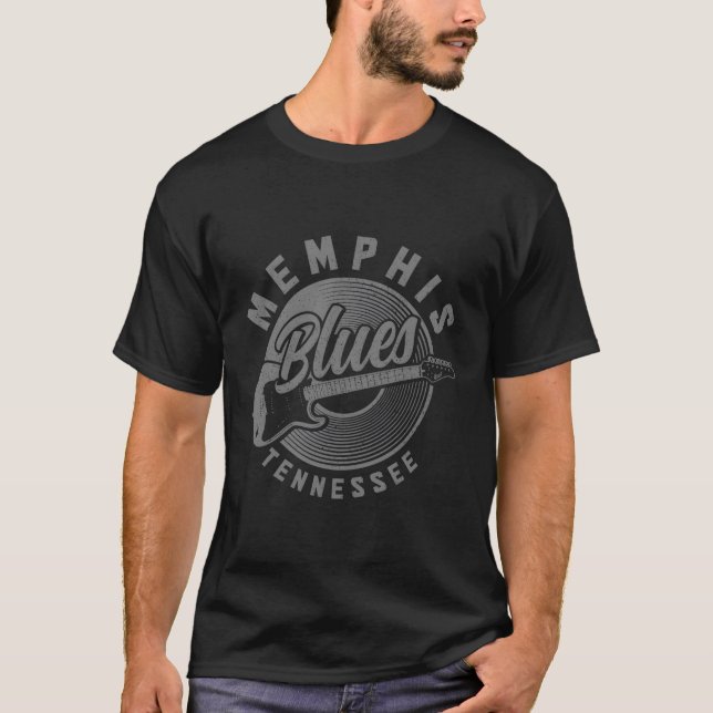 T-shirt Memphis Tennessee Tn Pride Guitare Blues Musique (Devant)