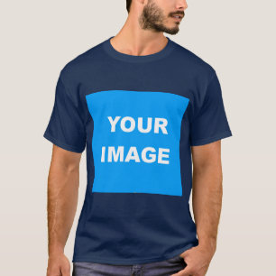 T-shirt Men Navy Blue Ajouter Votre Image Photo Logo