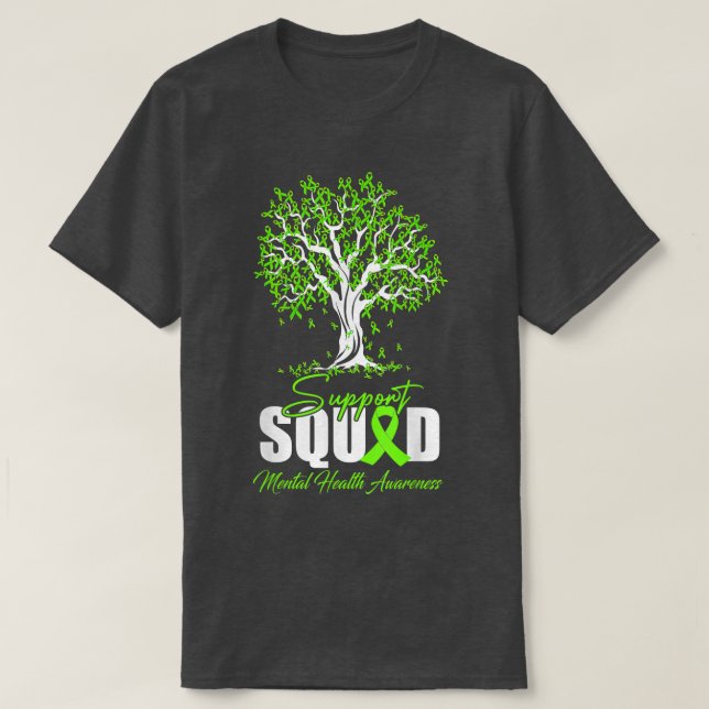 T-shirt Men Womens Mental Health Awareness Tree Ribbon 318 (Design devant)