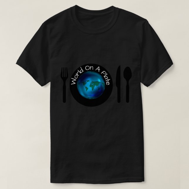 T - Shirt Men Womens S m L XL World auf einer Plat (Design vorne)