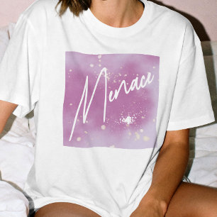 T-shirt Menace Lavande WLW Subtil Sapphique Lesbienne