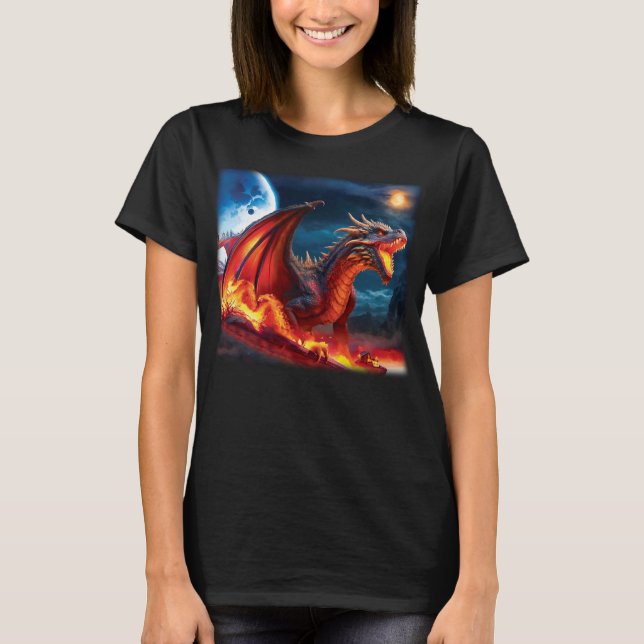 T-shirt Menacing Red Dragon (Devant)