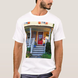 T-shirt Mendham NJ - Porche avec drapeau américain en bois