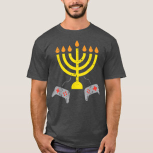 T-shirt Ménorah Contrôleurs de jeu vidéo Gamer Hanoukka Ga