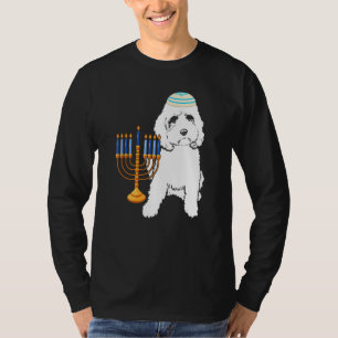 T-shirt Menorah de chien caniche juif Hanukkah Pyjama Chan