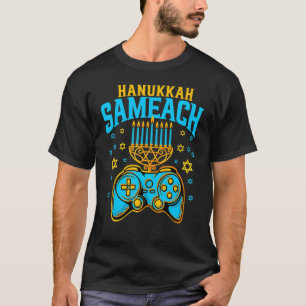 T-shirt Menorah de Hanukkah Joueur de jeux vidéo Chanukah