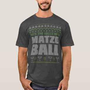 T-shirt Menorah Deck Matzo Balls Ugly XMas Hanoukka juive