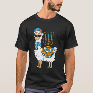 T-shirt Menorah Hanoukka Llama Cute Alpaca Chanukah