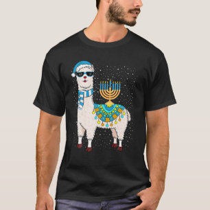 T-shirt Menorah Hanoukka Llama Cute Alpaca Chanukah Cadeau