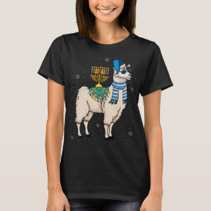 T-shirt Menorah Hanoukka Llama Cute Alpaca Chanukah Christ