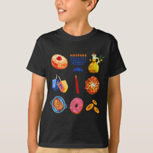 T-shirt Menorah Latke Hanoukka Dreidel Beignet Chanukah Ju