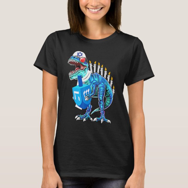 T-shirt Menorasaurus Rex Dinosaur Rex Hanukkah  For Boys K (Devant)