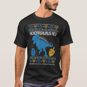 T-shirt Menorasaurus Rex Dinosaur T Rex Hanoukka Menorah B