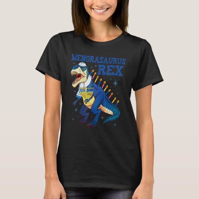 T-shirt Menorasaurus Rex Jew Dino Trex Toddler Boys Hanukk (Devant)