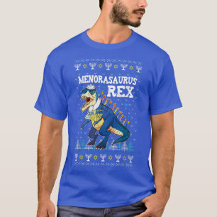 T-shirt Menorasaurus Rex T Rex Menorah Ugly Hanoukka Chanu