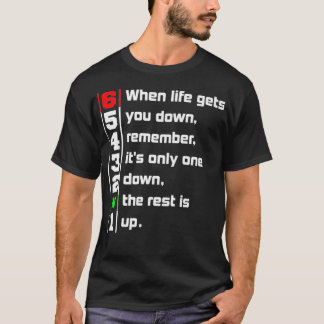 T-shirt Mens 1 Down 6 Up Motorcycle drag racing 