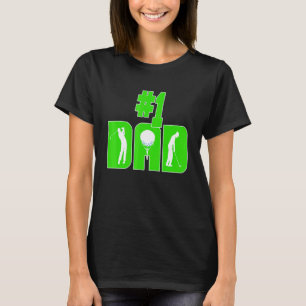 T-shirt Mens 1 Papa Golfer Silhouette Swating Club Golf Te