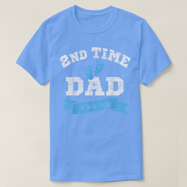 T-shirt Mens 2e seconde fois Papa c'est un garçon genre ré (Design devant)