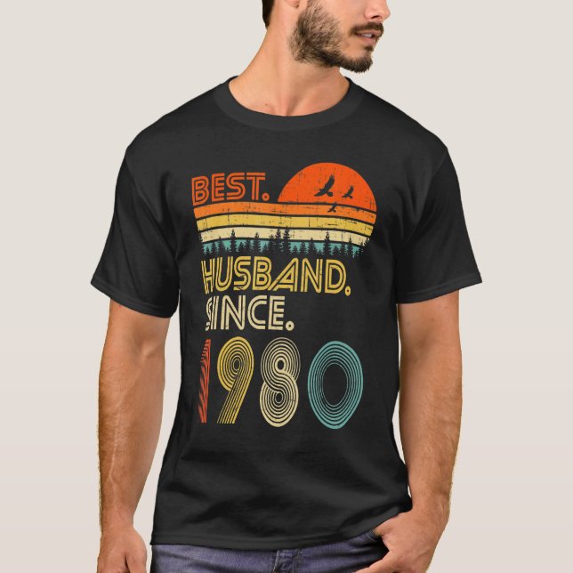 T-shirt Mens 42nd Wedding Anniversary  Best Husband Since  (Devant)