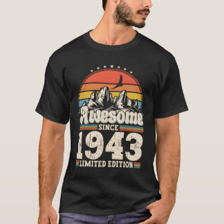 T-shirt Mens 80th Birthday Original Vintage 1943 Awesome f
