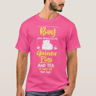 T-shirt Mens A boy who love tea and Guinea pig Premium