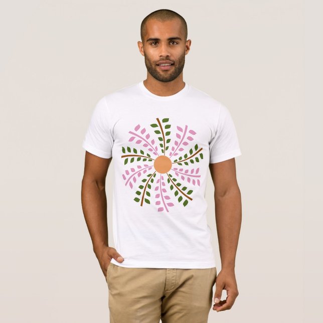 T-shirt Mens à fleurs feuilles (Créateur téléchargé)