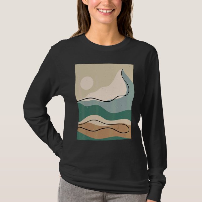 T-shirt Mens Abstract Mountains Landscape Nature Sky Minim (Devant)