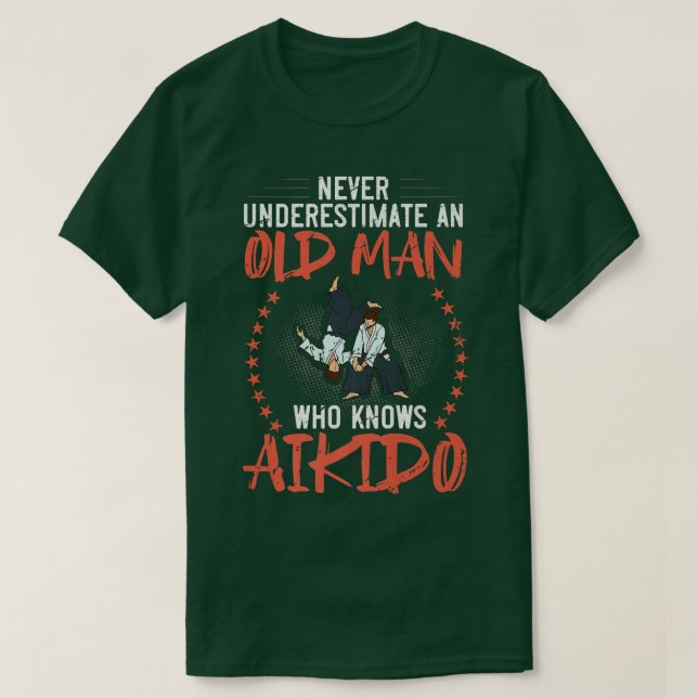 T-shirt Mens Aikido Martial Arts Fighter Débutant Entraîne (Design devant)