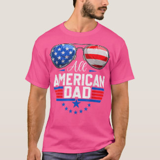 T-shirt Mens All American Papa 4 juillet Top Papa Annivers