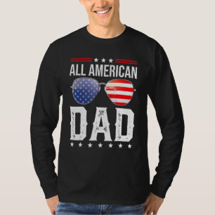 T-shirt Mens All American Papa Famille Quatrième 4 juillet