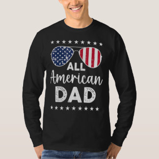 T-shirt Mens All American Papa Us Drapeau Lunettes De Sole