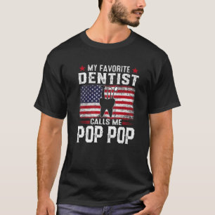 T-shirt Mens American Flag Mon Dentiste Préféré M'Appelle 