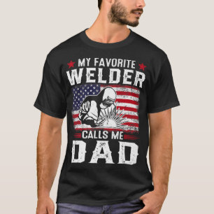 T-shirt Mens American Flag My Favori Welder Me Appelle Pap