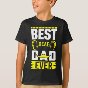 T-shirt Mens ASL Meilleur Sourd Papa Jamais Signal Langue