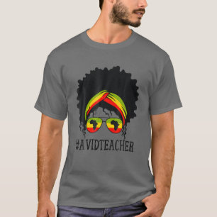 T-shirt Mens Avid Enseignant Africain Messy Bun Black Hist