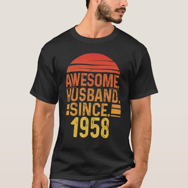 T-shirt Mens Awesome Husband since 1958 Wedding Anniversar (Devant)