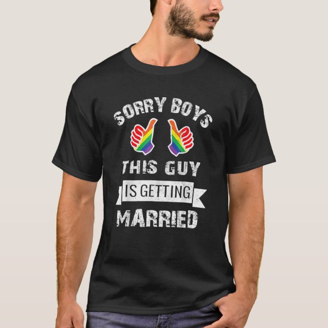T-shirt Mens Bachelor Party Lgbt Gay pride Groom Bride 1 (Devant)
