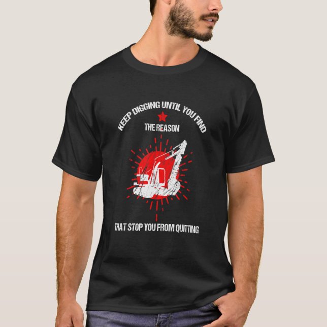 T-shirt Mens Backhoe Operator for Excavator Sand Digger (Devant)