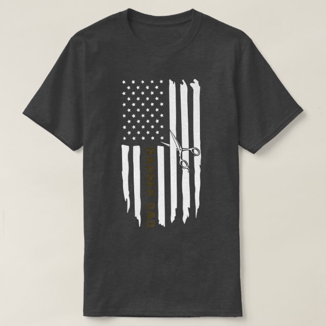 T-shirt Mens Barber Dad Hair Stylist Father's Day American (Design devant)