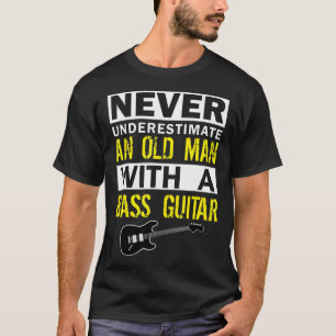 T-shirt Mens Basse Joueur Musicien Cadeau Père grand-père 