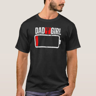 T-shirt Mens Batterie Faible Avec Dit Papa D'Une Fille