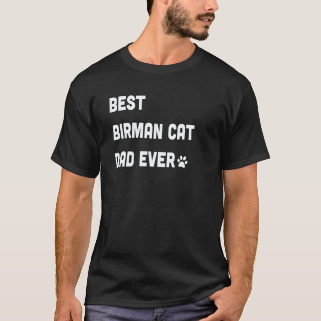 T-shirt Mens Best Birman Cat Dad  Cat  1 (Devant)
