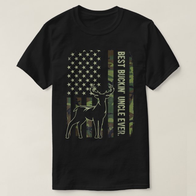 T-shirt Mens Best Buckin' Uncle Ever Camo American Flag De (Design devant)
