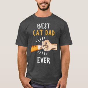 T-shirt Mens Best Cat Dad Ever Paw Fist Bump