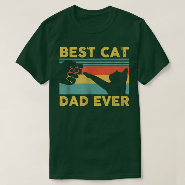 T-shirt Mens Best Cat Dad Ever Tee Funny Cat Daddy Father' (Design devant)