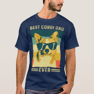 T-shirt Mens Best Corgi Dad Ever Vintage Retro Gift Design