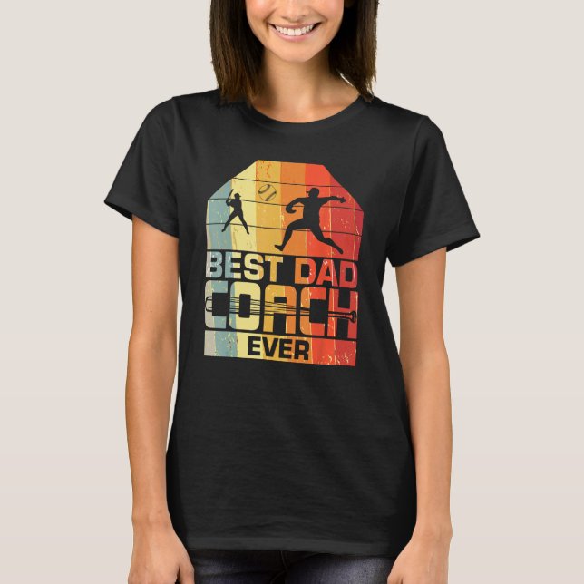 T-shirt Mens Best Dad Coach Ever  Baseball  Father s day (Devant)